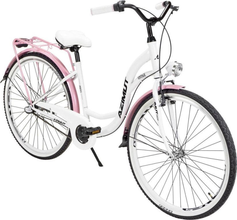 Romet Dviratis AZIMUT Vintage 28" 3-speed 2023 white-pink shiny