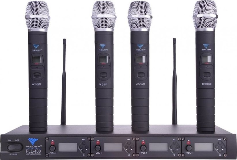 Azusa Mikrofon PLL-400 UHF 4 kanały (4 mikrofony do ręki)