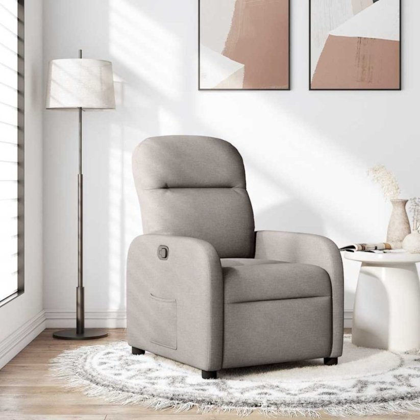 vidaXL vidaXL Fotel rozkładany, farba taupe, obity tkaniną