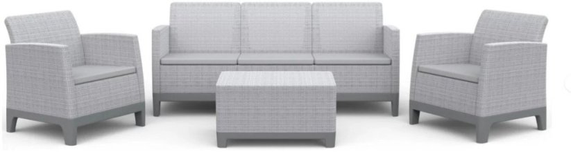 Keter Sada mebli záhradných Scandi Forma 3 Seater Set jasnoSivý/tmavoSivý stalowy (8711245162713)