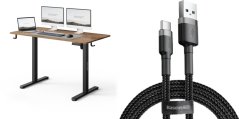 SENSE7 NOJO LIGHT Ciemnobrązowe 120 cmx60 cm + kabel usb