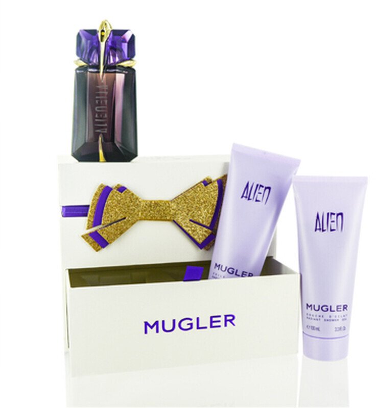 Mugler Set Thierry : Alien, Eau De Parfum, For Women, Refillable, 60 ml + Alien, Hydrating, Body Lotion, 100 ml + Alien, Shower Gel, All Skin Types, 100 ml For Women