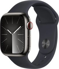 Apple Watch 9 GPS + Cellular 41mm Graphite Stainless Steel Sport S/M Grafitový  (MRJ83QP/A)