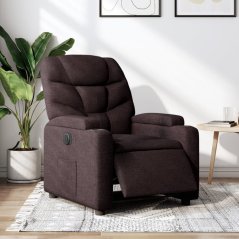 vidaXL vidaXL elektrickýfotel rozkładany, tmavoHnedý, obity tkaniną