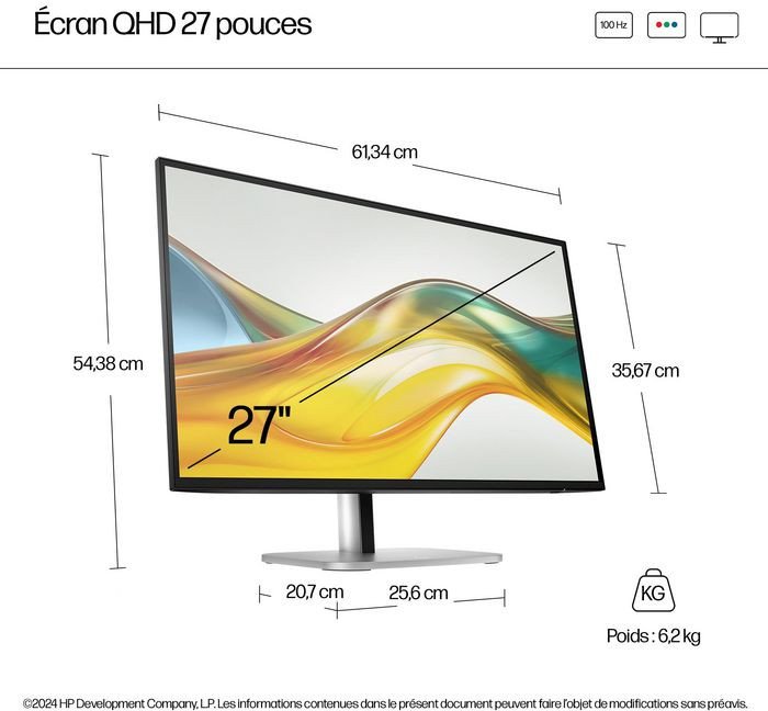 HP HP Series 5 Pro 27-calowy monitor Pro seria 5 QHD, bez podstawy  527pq