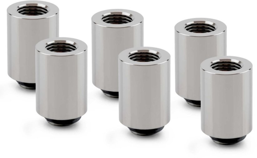 Thermal Grizzly DeltaMate Extender Fitting - MF28, Gloss nickel, Sada 6 sztuk (TG-DM-FIT-6308)