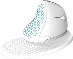 Delux Bezdrôtová mysz pionowa Delux M618XSD BT+2.4G RGB (Biela)