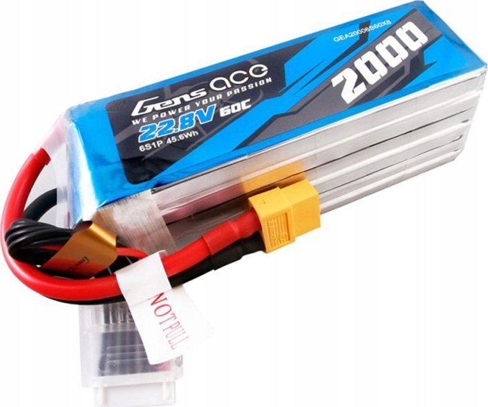 Gens Ace akumulátor Gens ace 2000mAh 22.8V 60C 6S1P High Voltage Lipo z konektorem XT60 Plug