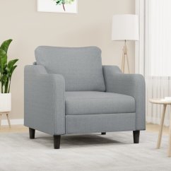 vidaXL Fotel, jasnoSivý, 60 cm, obity tkaniną Lumarko!