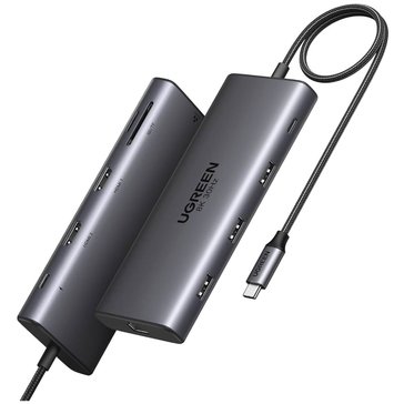 Ugreen HUB UGREEN CM639 USB-C / 2xHDMI 4K60 Hz, 3xUSB-A, USB-C, SD/TF, RJ45, USB-C PD 100W