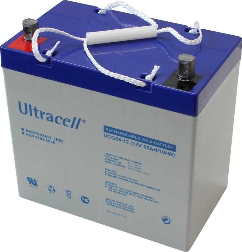 Ultracell Akumuliatorius UCG55-12 (55Ah, 12V, gelinis, gilus iškrovimas)