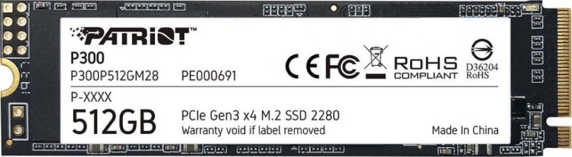 Patriot P300 512GB M.2 2280 PCI-E x4 Gen3 NVMe (P300P512GM28)