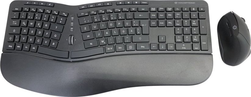 Conceptronic CONCEPTRONIC Wireless Keyboard+Mouse,ergo,Layout deutsch  sw