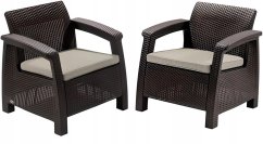 Keter Garden chairs Corfu Duo Set brown (8711245158303)