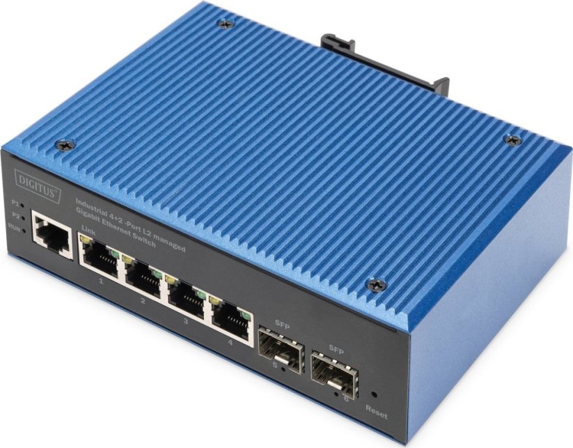 Digitus DIGITUS Ind. 4+2-Port L2 managed Gigabit Ethernet Switch 4 x GE RJ45 + 2 SFP Port