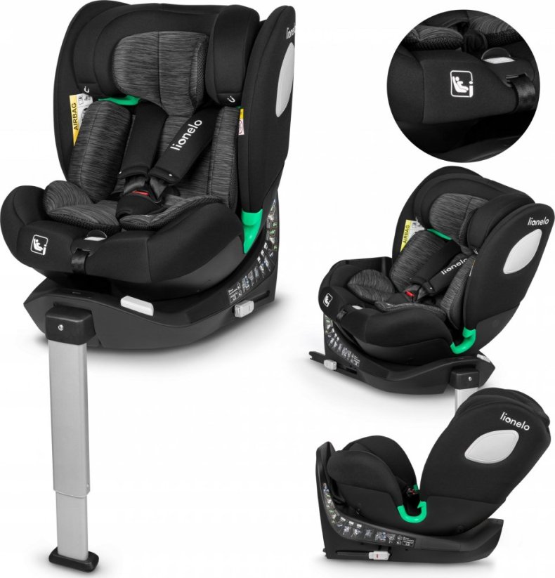 NoName Automobilinė kėdutė Lionelo Braam i-Size, 0-36 kg, Carbon Black