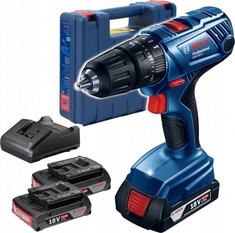 Bosch GSB 180-LI 18 V 2 x akumulator 2 Ah (06019F8307)