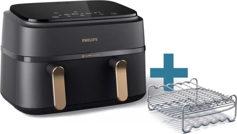 Philips Philips NA352/04 3000 Series Doppel-Heißluftfritteuse schw