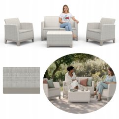 Keter Komplet mebli záhradných Scandi Forma 2 Seater Set jajeczny Sivý/svetlý Bežový (8711245162706)