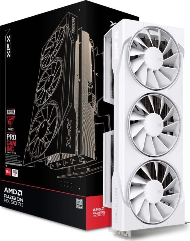 XFX Swift Radeon RX 9070 OC White Triple Fan Gaming 16GB GDDR6 (RX-97SWFB3W9)