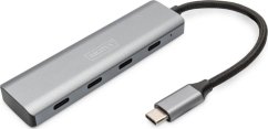 Digitus DIGITUS USB-C-Hub  4-Port 3.1->4xC3.1 integr. Kabel   silber