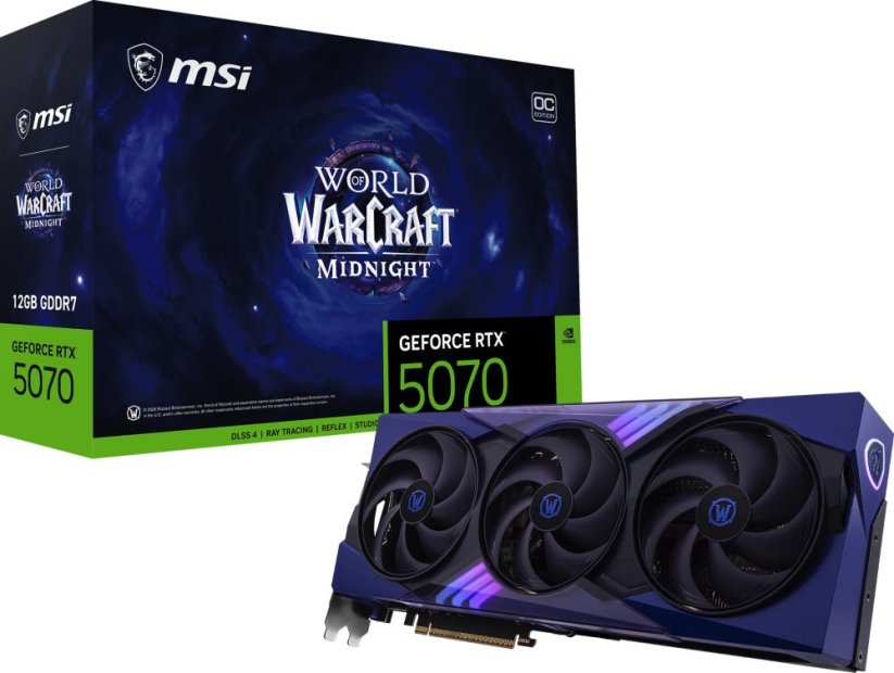 MSI GeForce RTX 5070 World of Warcraft Midnight Void Edition OC 12GB GDDR7 DLSS4 (G507012WMVEC)
