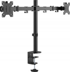 Vision VISION 2-fach-Monitor-Schreibtischstander - 30 JAHRE GARANTIE - geeignet fur Bildschirm 13-27 Zoll mit VESA-Grossen 75 x 75 oder 100 x 100 - 2-teilige Arme - Drehbar - Schnellentriegelung - schwenk-und neigbar - Klemme oder Tulle - Standerhohe 465 mm