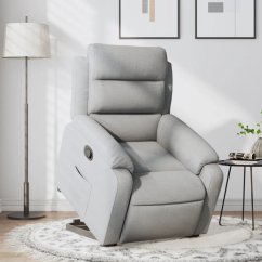 vidaXL vidaXL Podnoszony fotel rozkładany, jasnoSivý, obity tkaniną