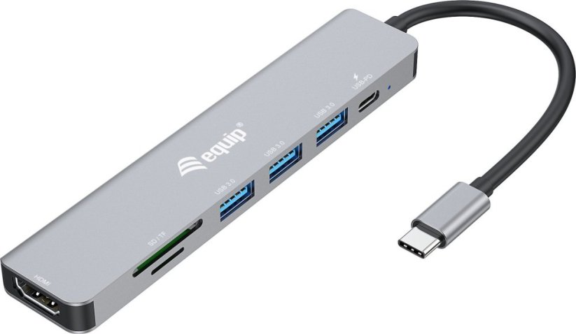 Equip Dock USB-C->HDMI,3x USB3.0, 100W PD,SD/TF      schwarz