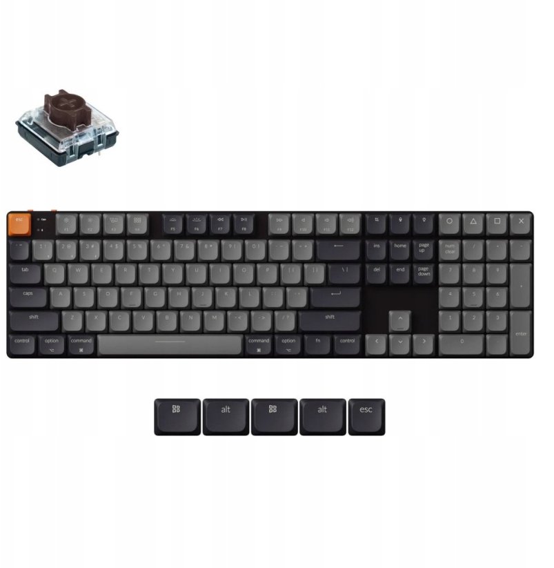 Keychron Keychron K5 QMK Wireless Mechanical Keyboard (Version 2) White Backlight / Brown