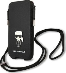 Karl Lagerfeld Karl Lagerfeld Torebka KLHCP12LOPHKMK 6,7" Čierny/black hardcase Saffiano Ikonik Kar `s