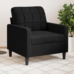 vidaXL Fotel, Čierny, 60 cm, obity aksamitem