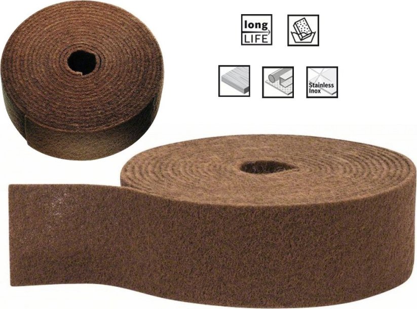 Bosch Bosch Expert fleece roll N880 coarse A, 100mmx10m, sanding sheet (brown, 10 meter roll, for hand sanding)
