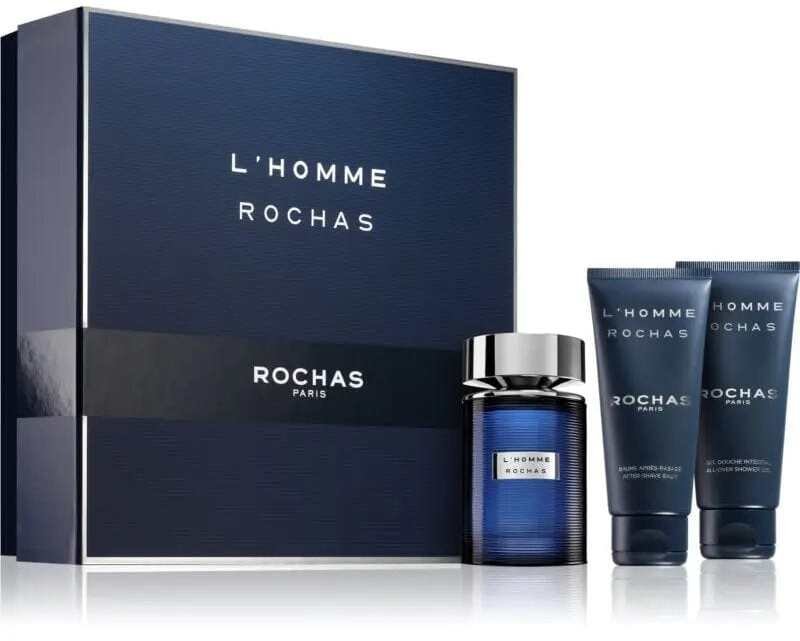 Rochas Set Rochas: L'Homme Rochas, Eau De Toilette, For Men, 100 ml + L'Homme Rochas, Hydrating, Shower Gel, All Skin Types, 100 ml + L'Homme Rochas, Hydrating, After-Shave Balm, 100 ml For Men