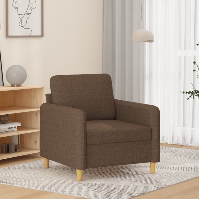 vidaXL Fotel, Hnedý, 60 cm, obity tkaniną Lumarko!