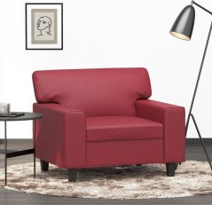 vidaXL Fotel, winna czerwień, 60 cm, obity sztuczną skórą