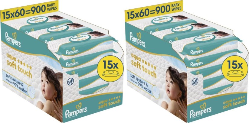 Pampers Chusteczki nawilżane Aqua Soft Touch 30x60 szt. Plastic Free