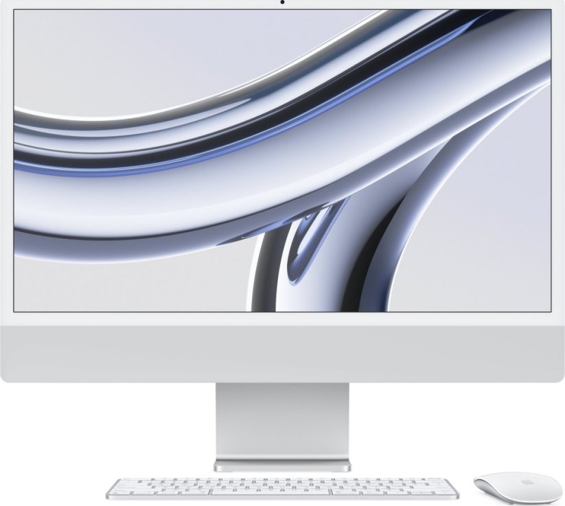 Apple APPLE iMac 4,5K 59,69cm 23,5Zoll Apple M3 Chip mit 8-Core CPU und 10-Core GPU 8GB gem. RAM 256GB SSD DE - Silber