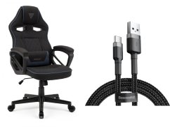 SENSE7 Knight materiałowy czarno-niebieski + kabel usb