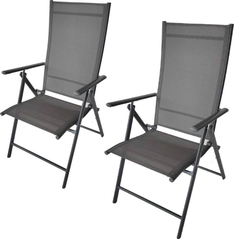 Saska Garden kreslo OGRODOWE 57x68x106CM  2xTEXTLINE 7-POZYCYJNE KPL.2SZT