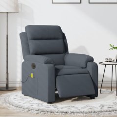vidaXL vidaXL Rozkładany fotel masujący, elektryczny, tmavoSivý, aksamit