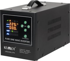 Kemot Zasilacz awaryjny KEMOT PROsinus-1000-LFP4 przetwornica z czystym przebiegiem sinusoidalnym i funkcją ładowania 12V 230V 1000VA/700W
