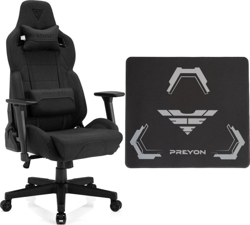SENSE7 Sentinel materiałowy czarny + Podkładka PREYON Falcon