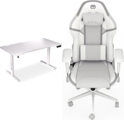 Endorfy Biurko Endorfy Atlas L Electric Białe 150 cmx78 cm + Fotel Scrim OWH biały