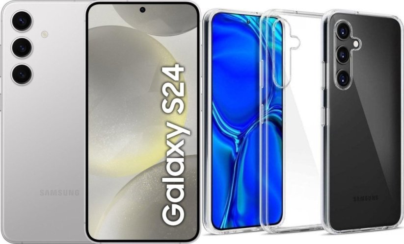 Samsung Galaxy S24 5G 8/256GB Szary  (SM-S921BZA) + Etui Clear Case