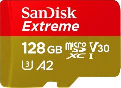 SanDisk Extreme MicroSDXC 128 GB Class 10 UHS-I/U3 A2 V30 (SDSQXAA-128G-GN6MA)