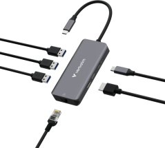 Verbatim Hub USB Verbatim Multi Port Essentials USB-C PD, 3xUSB-A 3.0, HDMI, RJ-45