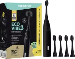 Happybrush ECO* VIBE 3 Starterkit All Black+ 4 Refills Elektrický