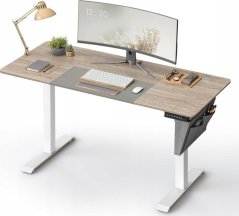 Songmics Biurko elektryczne o regulowanej wysokości, 60 x 140 x (72-120) cm, w pełni regulowana, splicowana płyta, funkcja pamięci z 4 wy