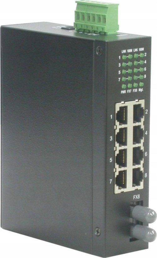 Roline ROLINE Industriele Switch 7x RJ-45, 1x ST, niezarządzalny